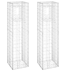 Gabionų krepšių kolonos, 2vnt., 50x50x180cm, geležis