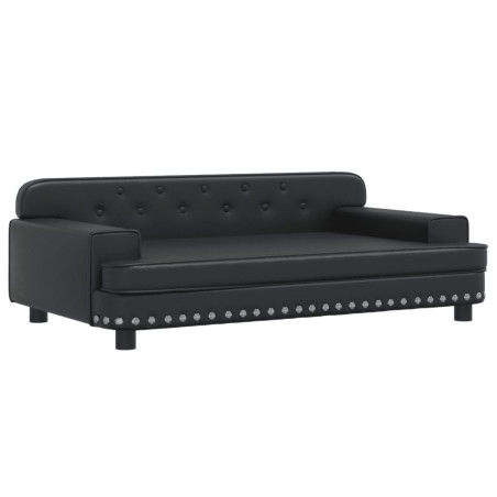 Vaikiška sofa, juodos spalvos, 90x53x30cm, dirbtinė oda