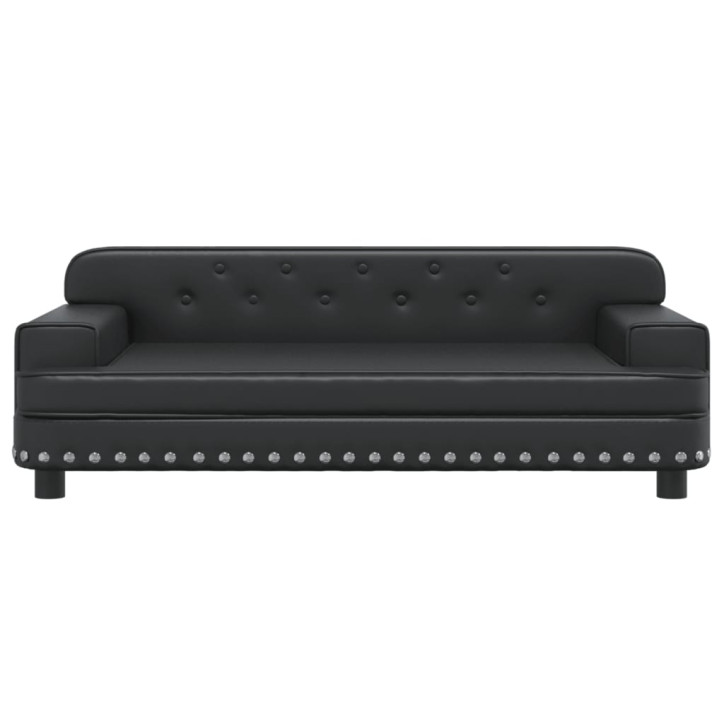 Vaikiška sofa, juodos spalvos, 90x53x30cm, dirbtinė oda