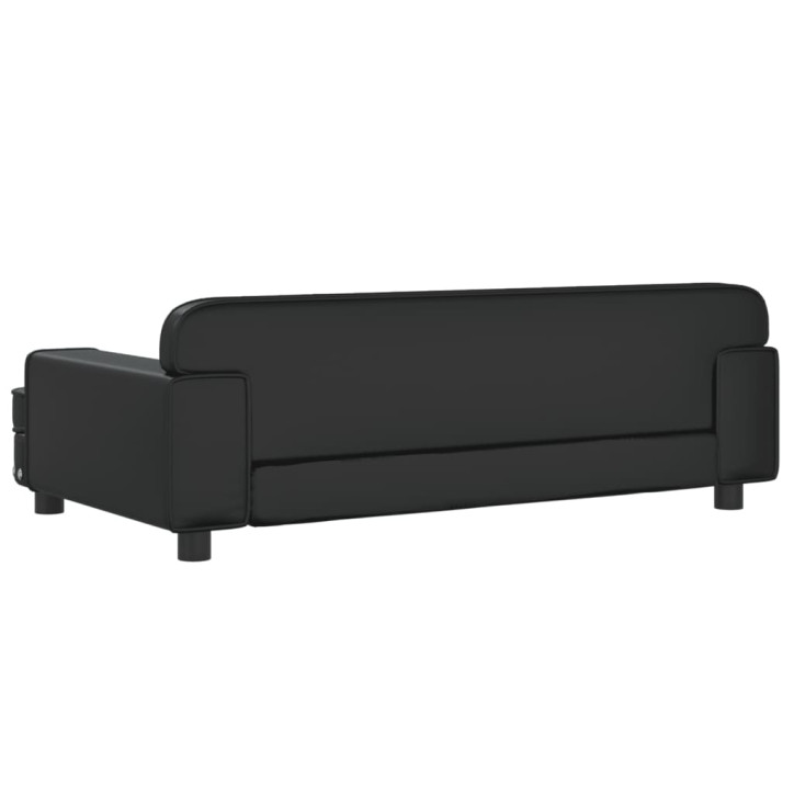 Vaikiška sofa, juodos spalvos, 90x53x30cm, dirbtinė oda