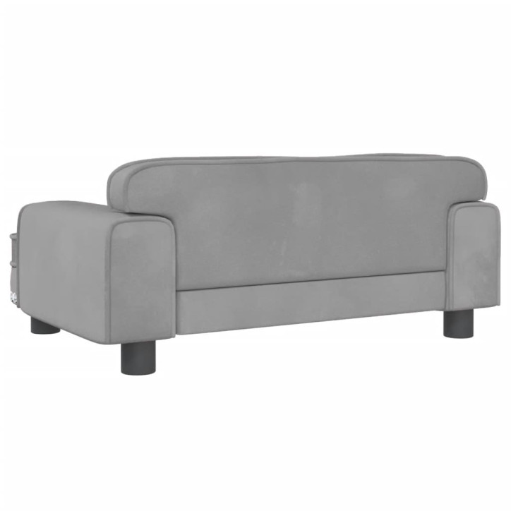 Vaikiška sofa, šviesiai pilkos spalvos, 70x45x30cm, aksomas