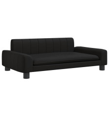 Vaikiška sofa, juodos spalvos, 90x53x30cm, dirbtinė oda