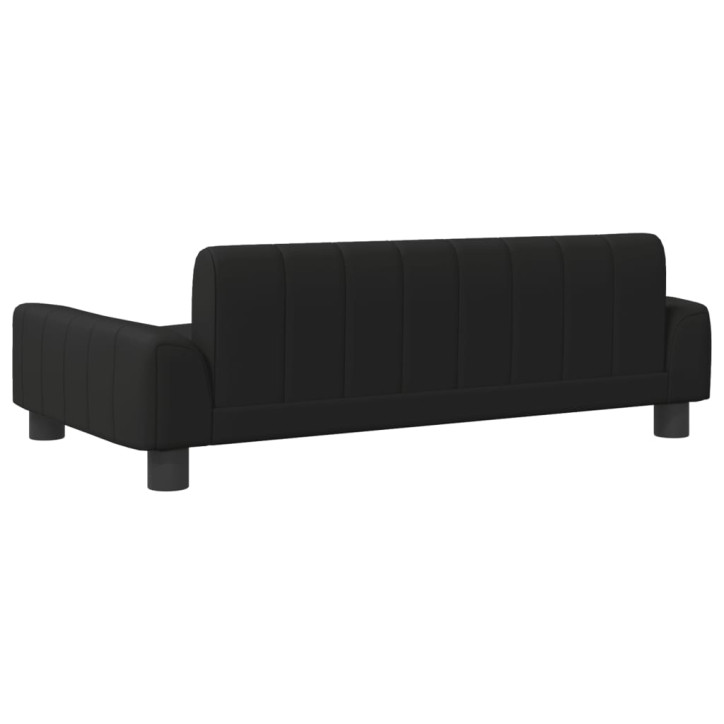 Vaikiška sofa, juodos spalvos, 90x53x30cm, dirbtinė oda