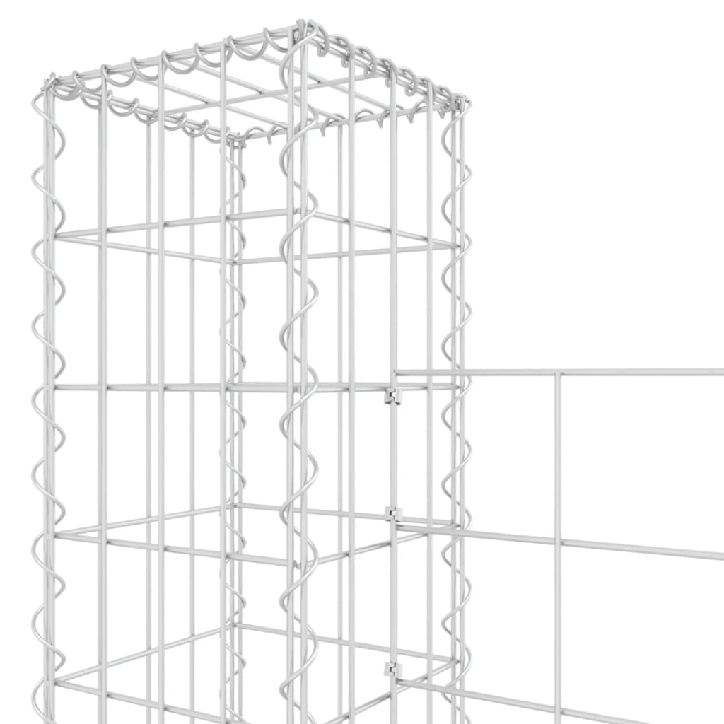 Gabionų krepšiai su 4 kolonomis, 380x20x200cm, geležis