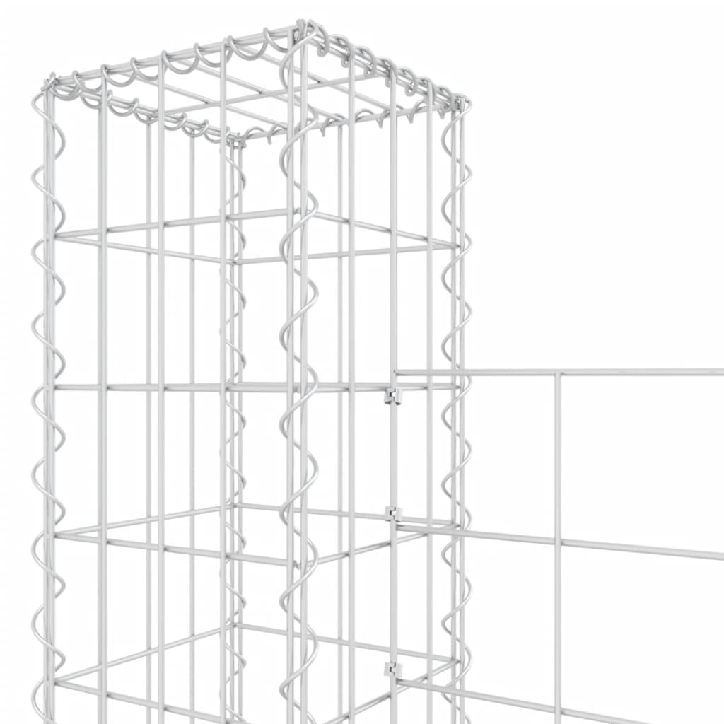 Gabionų krepšiai su 5 kolonomis, 500x20x200cm, geležis