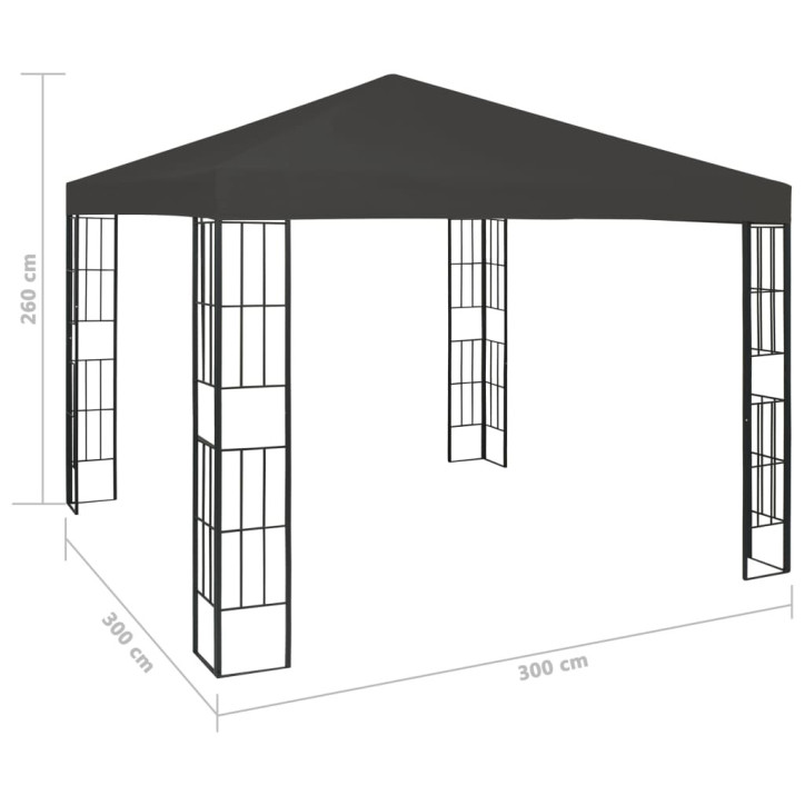 Pavėsinė, antracito spalvos, 3x3m