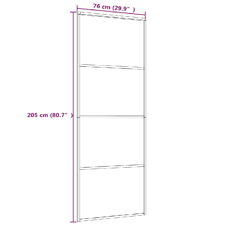 Stumdomos durys, baltos, 76x205cm, ESG stiklas ir aliuminis