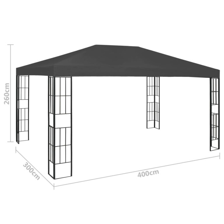 Pavėsinė, antracito spalvos, 3x4m