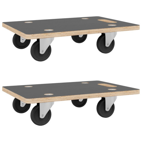Platforminiai vežimėliai, 2vnt., 60x40x11,5cm, stačiakampiai