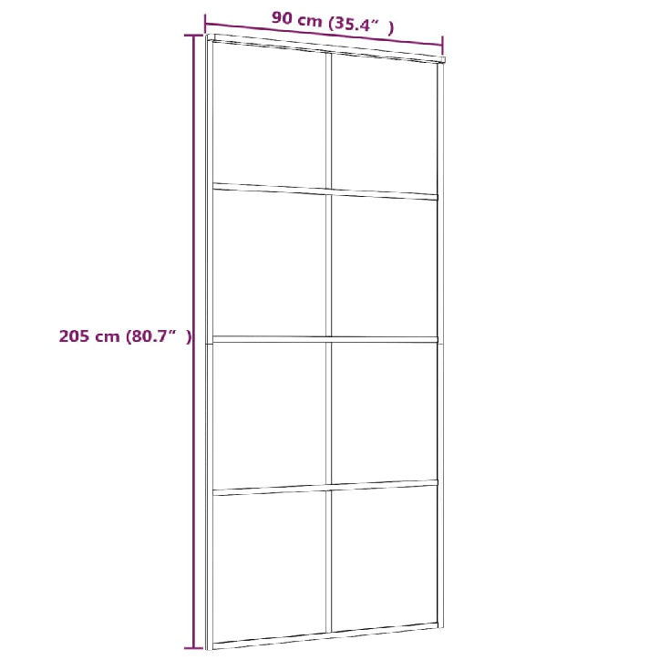 Stumdomos durys, baltos, 90x205cm, ESG stiklas ir aliuminis