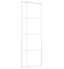 Stumdomos durys, baltos, 76x205cm, ESG stiklas ir aliuminis