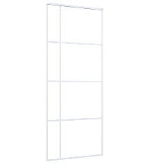 Stumdomos durys, baltos, 90x205cm, ESG stiklas ir aliuminis