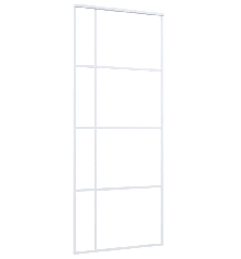 Stumdomos durys, baltos, 90x205cm, ESG stiklas ir aliuminis