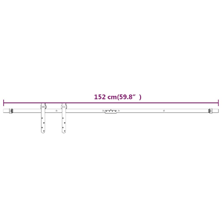 Stumdomų tvarto durų rinkinys, baltas, 152cm, anglies plienas