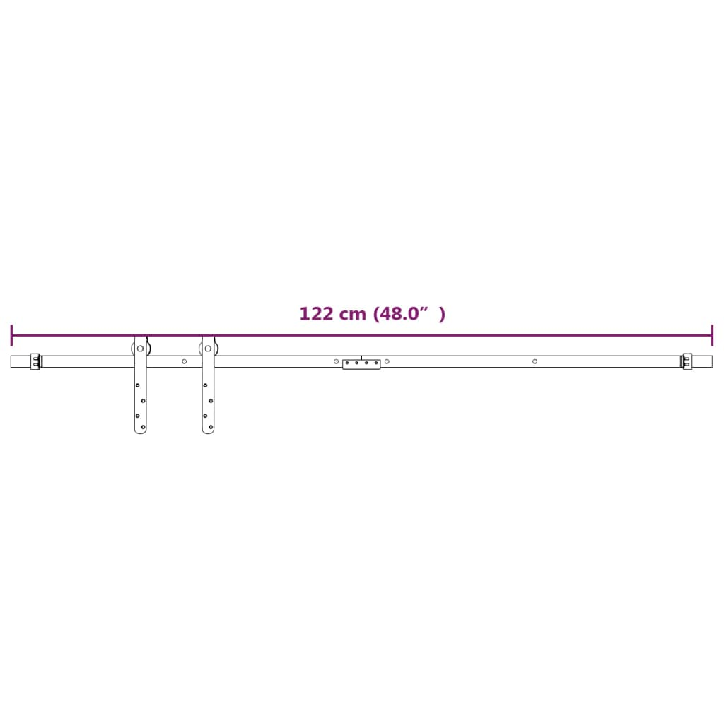 Stumdomų tvarto durų rinkinys, baltas, 122cm, anglies plienas