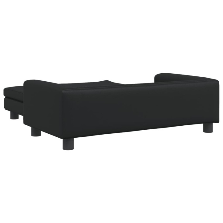 Vaikiška sofa su pakoja, juoda, 100x50x30cm, dirbtinė oda