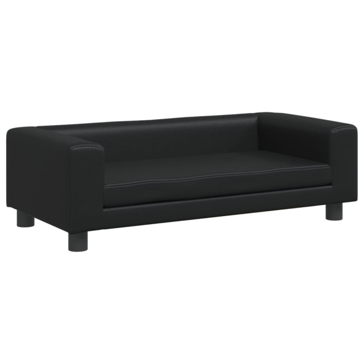 Vaikiška sofa su pakoja, juoda, 100x50x30cm, dirbtinė oda