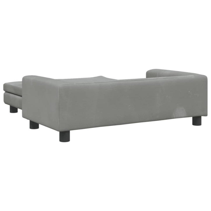 Vaikiška sofa su pakoja, šviesiai pilka, 100x50x30cm, aksomas