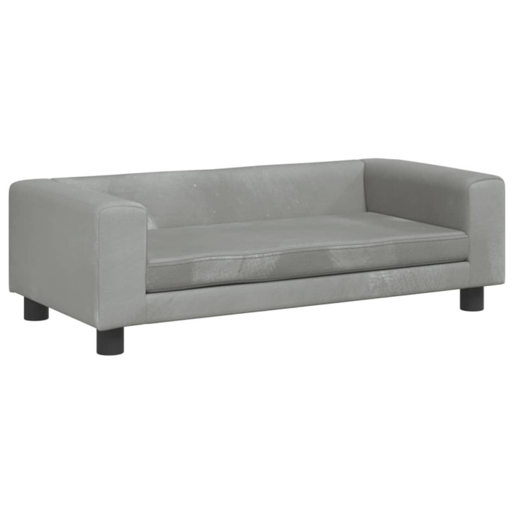 Vaikiška sofa su pakoja, šviesiai pilka, 100x50x30cm, aksomas