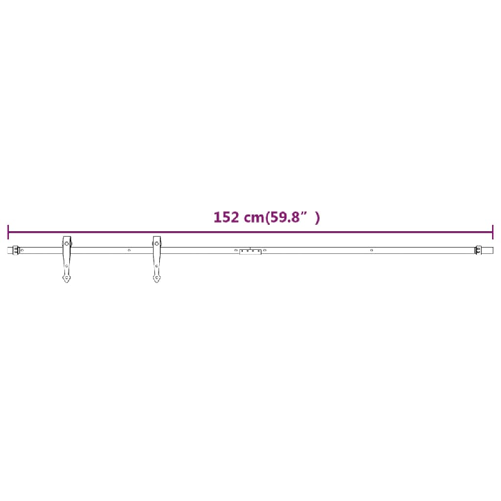 Stumdomų tvarto durų rinkinys, baltas, 152cm, anglies plienas