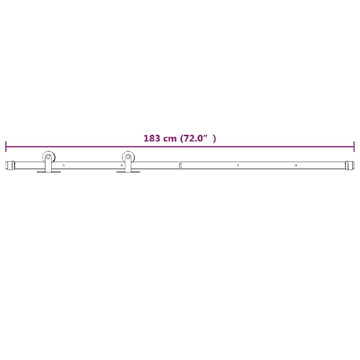 Stumdomų durų įrangos rinkinys, baltos spalvos, 183cm, plienas