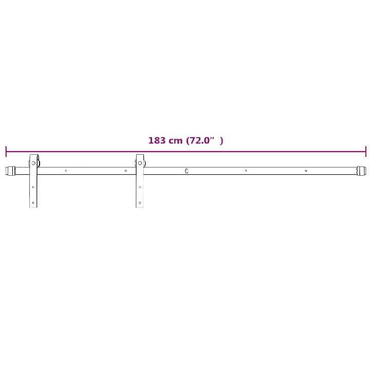 Stumdomų durų įrangos rinkinys, baltos spalvos, 183cm, plienas