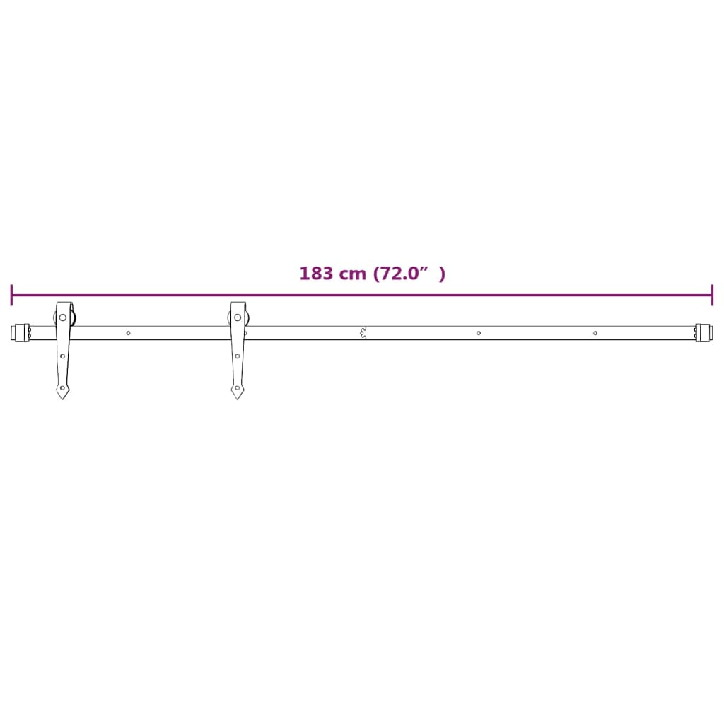 Stumdomų durų įrangos rinkinys, baltos spalvos, 183cm, plienas