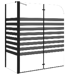 Vonios pertvara, 120x68x130cm, grūdintas stiklas, dryžuota