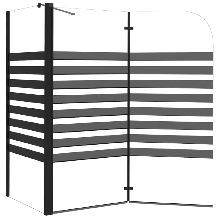 Vonios pertvara, 120x68x130cm, grūdintas stiklas, dryžuota