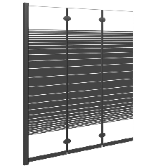 Sulankstoma dušo pertvara, 3 dalių, juoda, 130x130cm, ESG