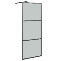 Dušo sienelė, juoda, 80x195cm, tamsus ESG stiklas