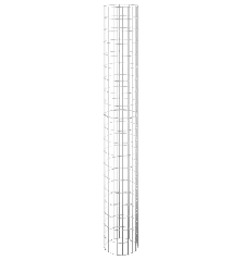 Gabiono lovelis, 30x200cm, galvanizuotas plienas, apskritas