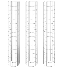 Gabionų loveliai, 3vnt., 30x150cm, galvanizuotas plienas