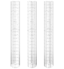 Gabionų loveliai, 3vnt., 30x200cm, galvanizuotas plienas