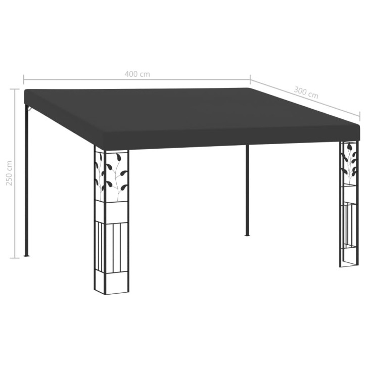 Prie sienos montuojama pavėsinė, antracito, 4x3x2,5m