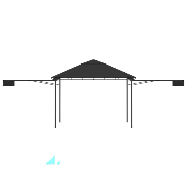 Pavėsinė su dvigubu prailginamu stogu, antracito, 3x3x2,75m