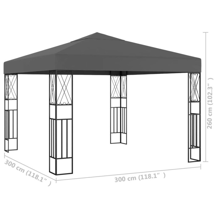 Pavėsinė, antracito spalvos, 3x3m audinys