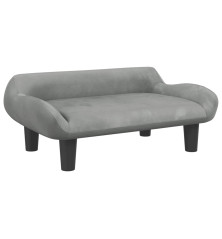 Vaikiška sofa, šviesiai pilkos spalvos, 70x40x24cm, aksomas