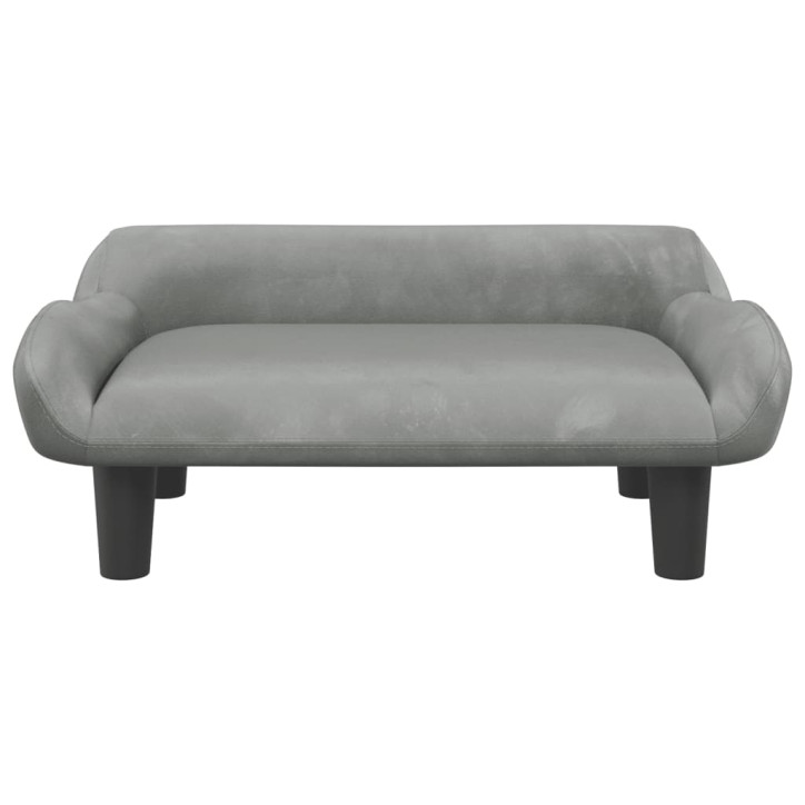 Vaikiška sofa, šviesiai pilkos spalvos, 70x40x24cm, aksomas