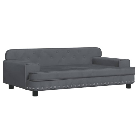 Vaikiška sofa, tamsiai pilkos spalvos, 90x53x30cm, aksomas