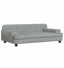 Vaikiška sofa, šviesiai pilkos spalvos, 90x53x30cm, aksomas