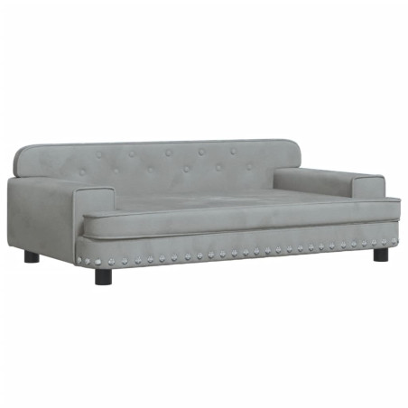 Vaikiška sofa, šviesiai pilkos spalvos, 90x53x30cm, aksomas