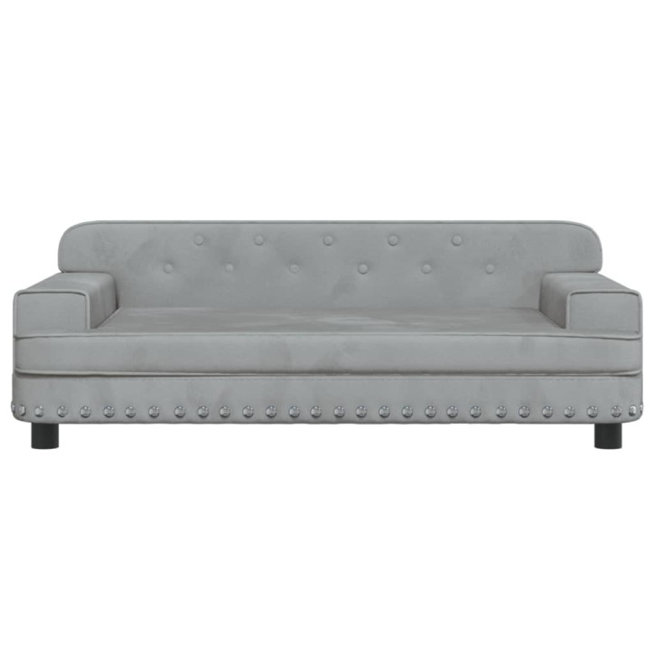 Vaikiška sofa, šviesiai pilkos spalvos, 90x53x30cm, aksomas