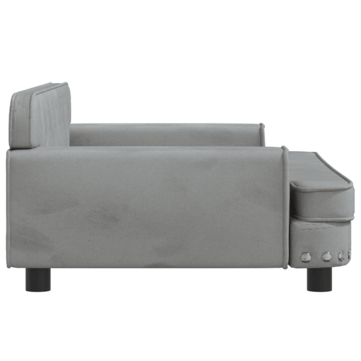 Vaikiška sofa, šviesiai pilkos spalvos, 90x53x30cm, aksomas