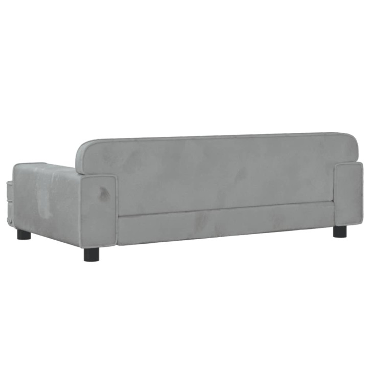 Vaikiška sofa, šviesiai pilkos spalvos, 90x53x30cm, aksomas