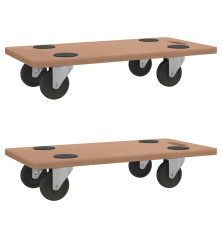 Platforminiai vežimėliai, 2vnt., mediena, stačiakampiai