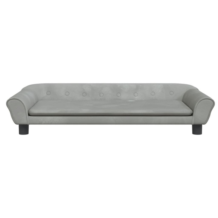 Vaikiška sofa, šviesiai pilkos spalvos, 100x50x26cm, aksomas