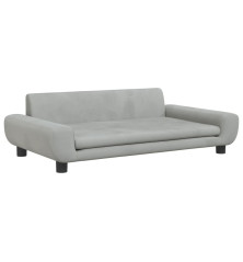 Vaikiška sofa, šviesiai pilkos spalvos, 100x54x33cm, aksomas