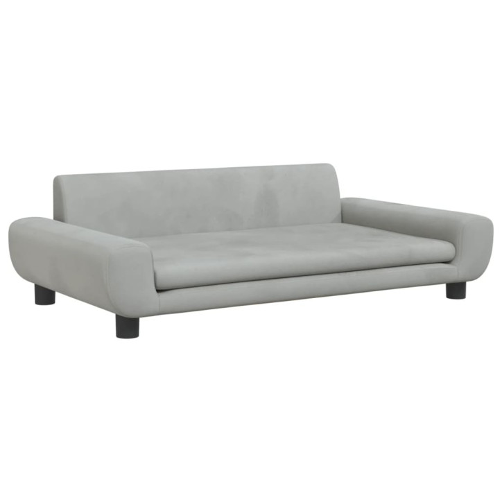 Vaikiška sofa, šviesiai pilkos spalvos, 100x54x33cm, aksomas