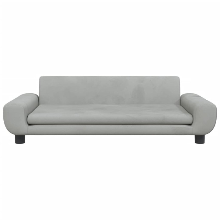 Vaikiška sofa, šviesiai pilkos spalvos, 100x54x33cm, aksomas